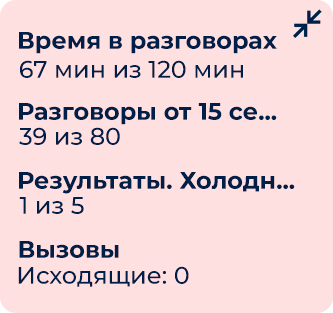 Отображение плановых показателей в сервисе «Скорозвон»