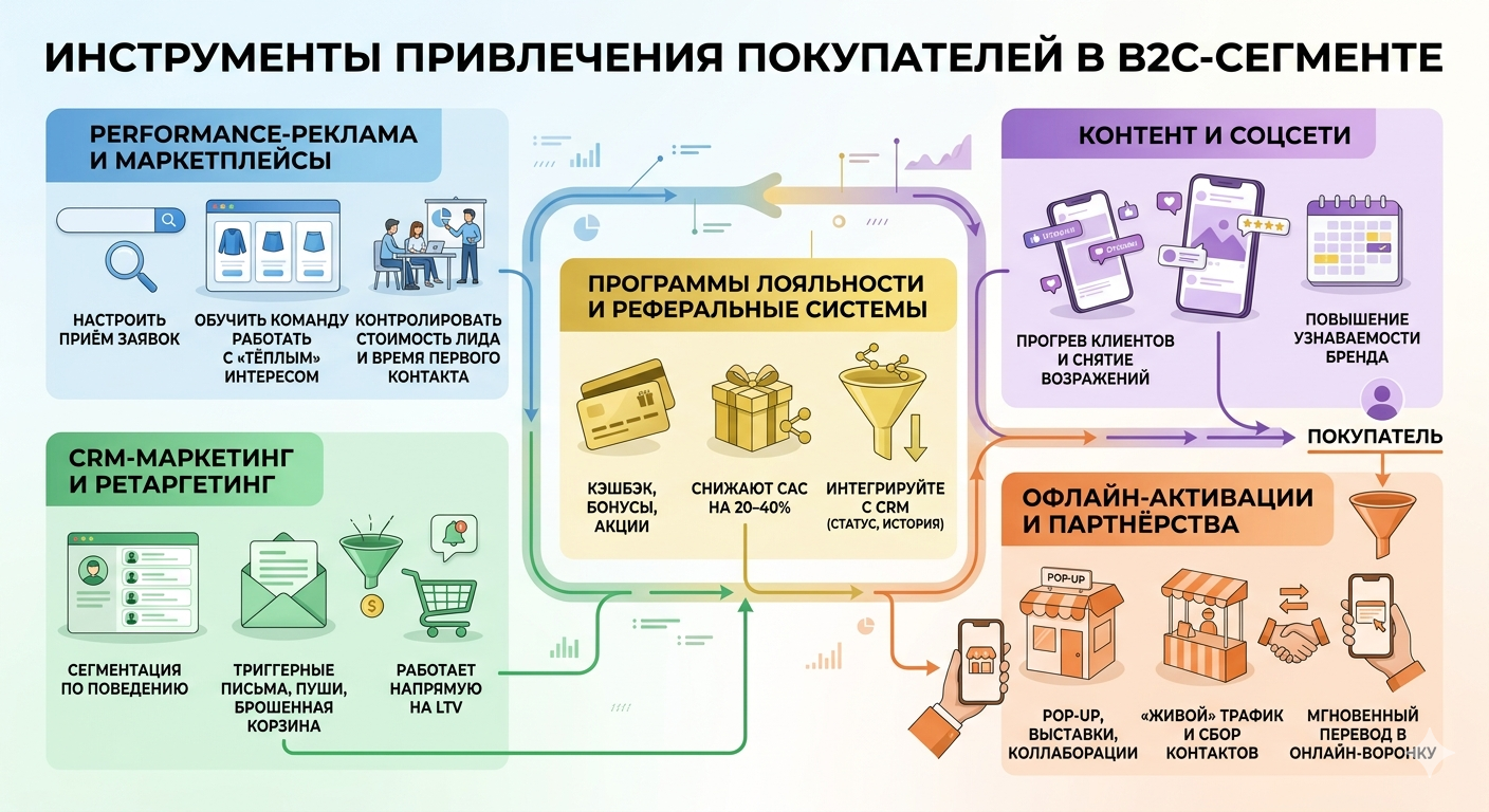 Способы привлечения клиентов в B2C сегменте